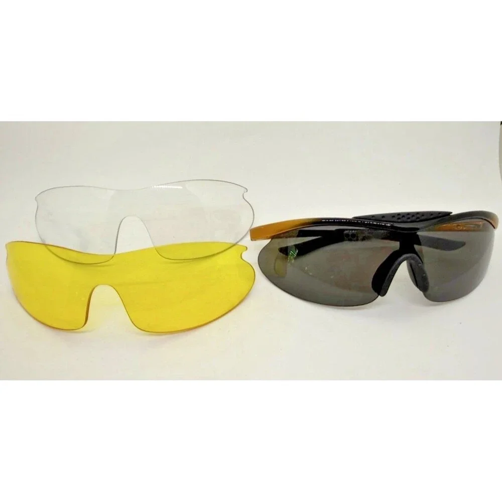 HEAD Wrap Around Sports Sunglasses Men Semi-Rimless Z-87 w/ Case, Xtra Lenses